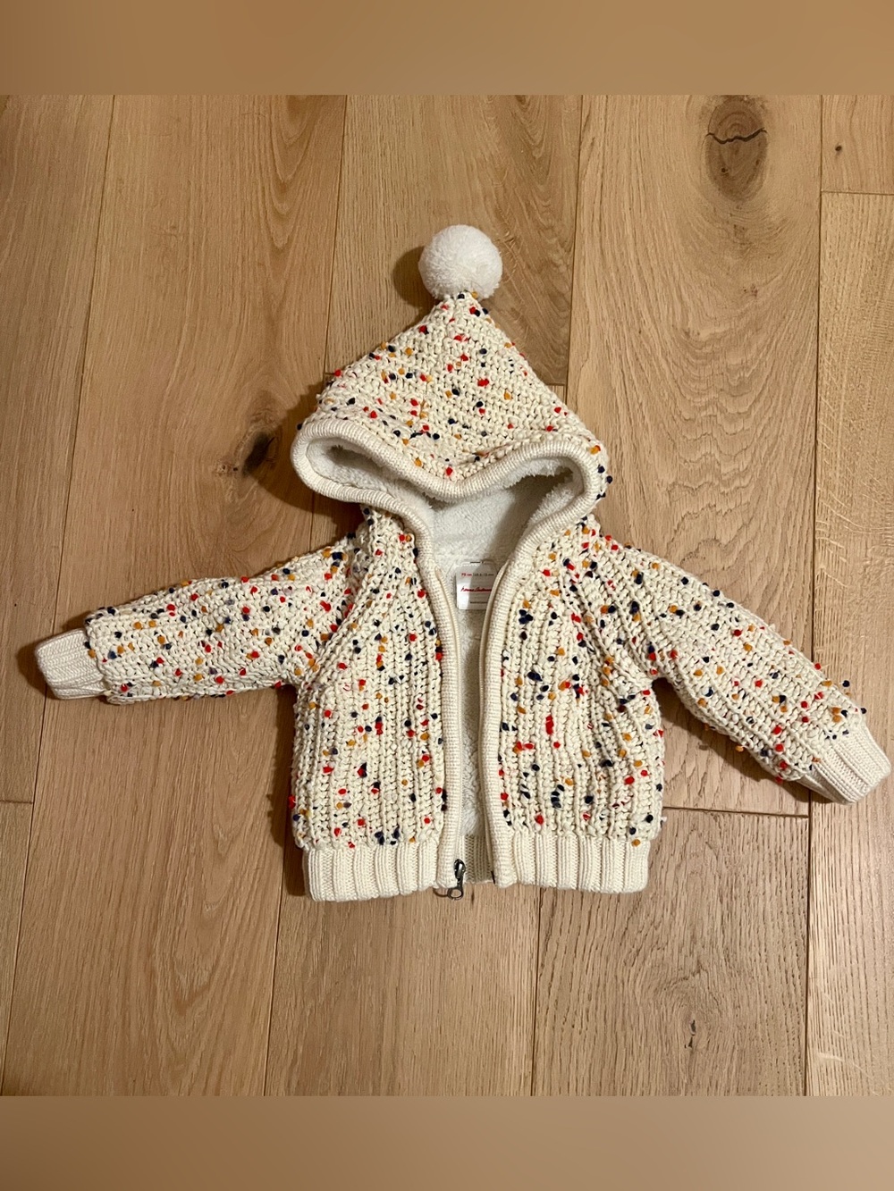 Hanna Andersson Confetti Knit Sherpa-Lined Baby Hoodie